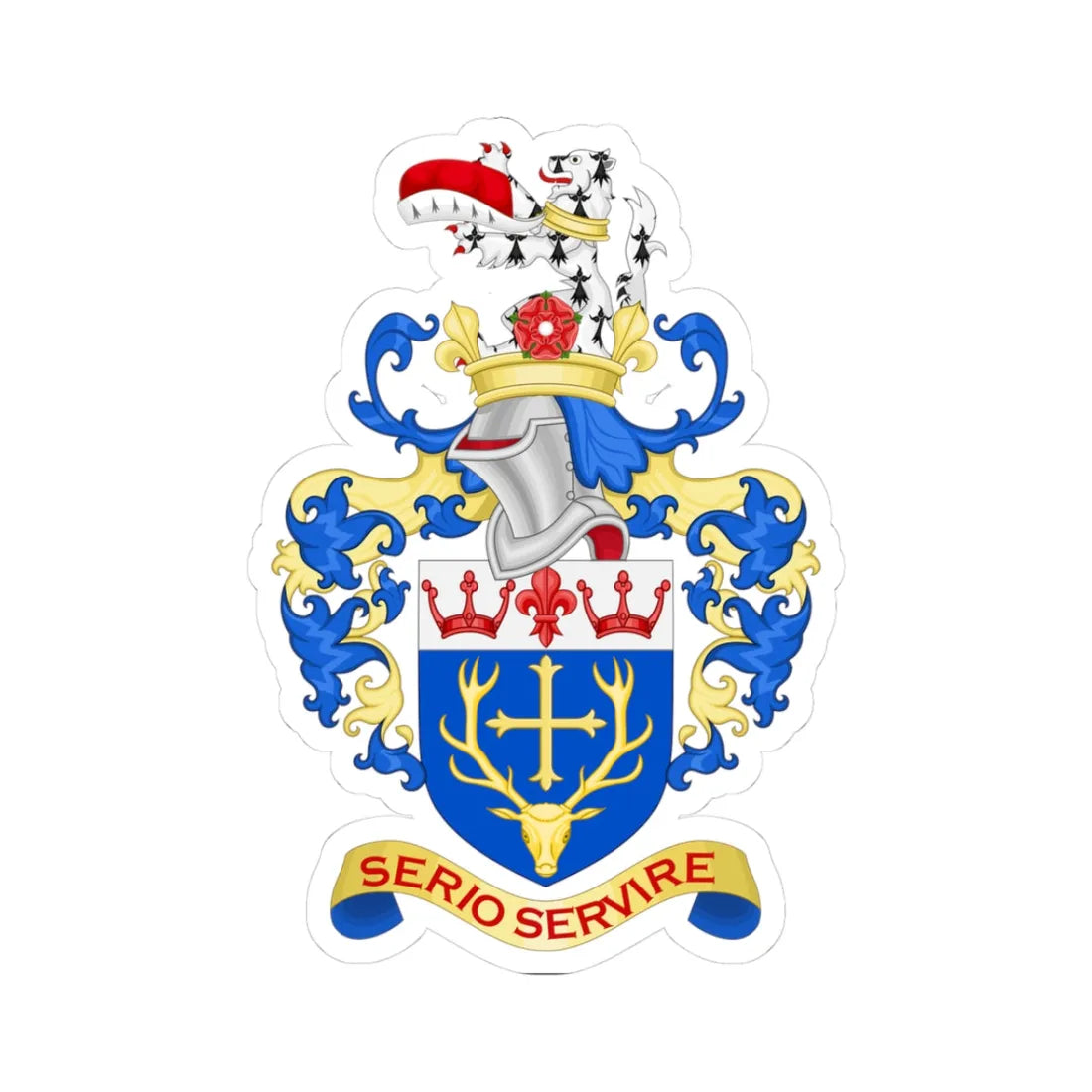 Arms of East Dorset and Wimborne District Council (England) (Coat of Arms) STICKER Vinyl Kiss-Cut Decal 3 Inch White - The Sticker Space