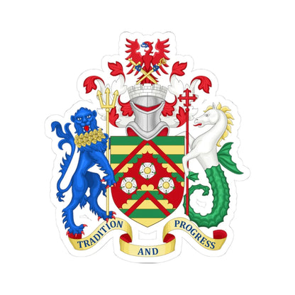 Arms of East Riding of Yorkshire Council (England) (Coat of Arms) STICKER Vinyl Kiss-Cut Decal 3 Inch White - The Sticker Space