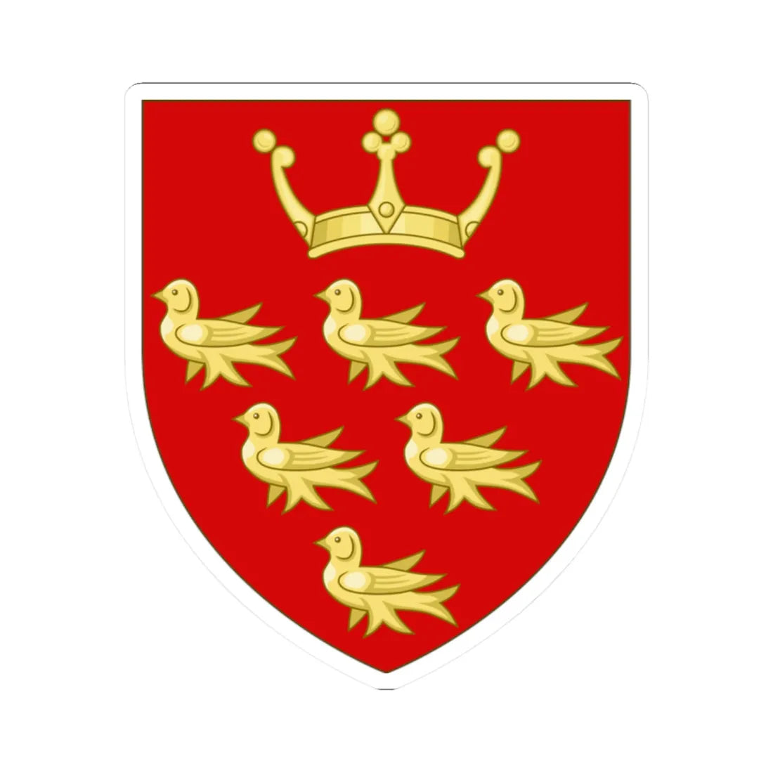 Arms of East Sussex County Council 1937-1974 (England) (Coat of Arms) STICKER Vinyl Kiss-Cut Decal 2 Inch White - The Sticker Space