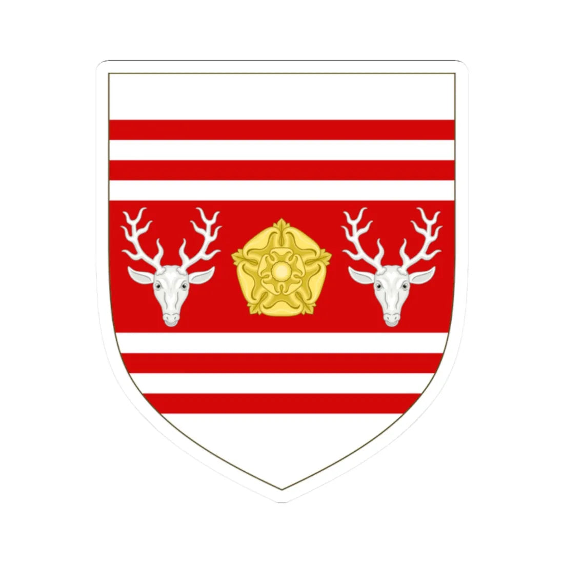 Arms of Eastbourne Borough Council (England) (Coat of Arms) STICKER Vinyl Kiss-Cut Decal 2 Inch White - The Sticker Space