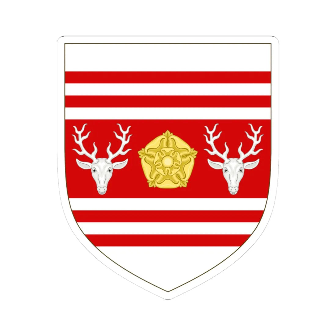 Arms of Eastbourne Borough Council (England) (Coat of Arms) STICKER Vinyl Kiss-Cut Decal 3 Inch White - The Sticker Space