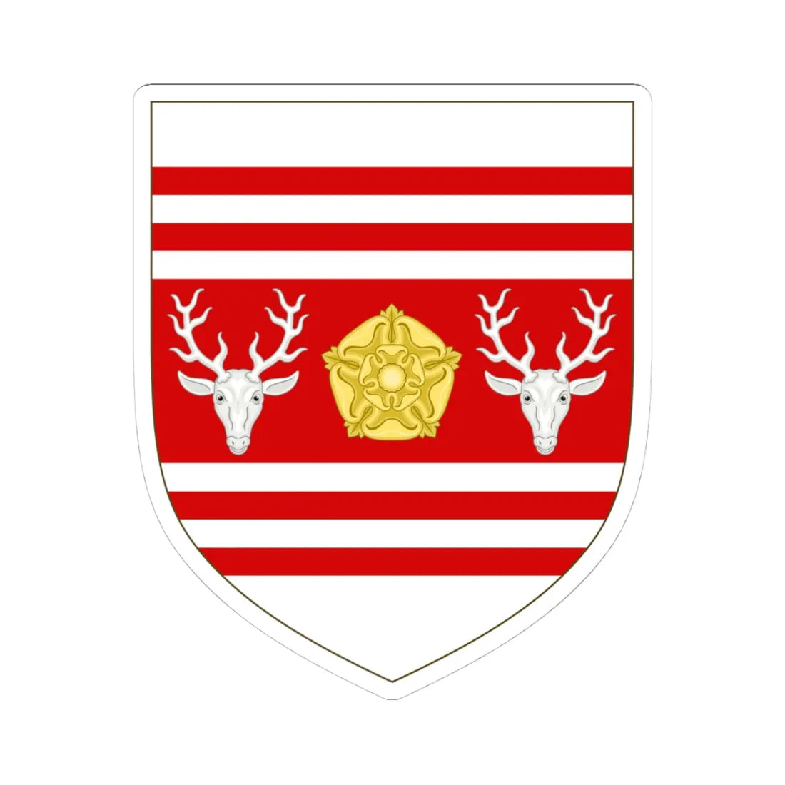 Arms of Eastbourne Borough Council (England) (Coat of Arms) STICKER Vinyl Kiss-Cut Decal 4 Inch White - The Sticker Space