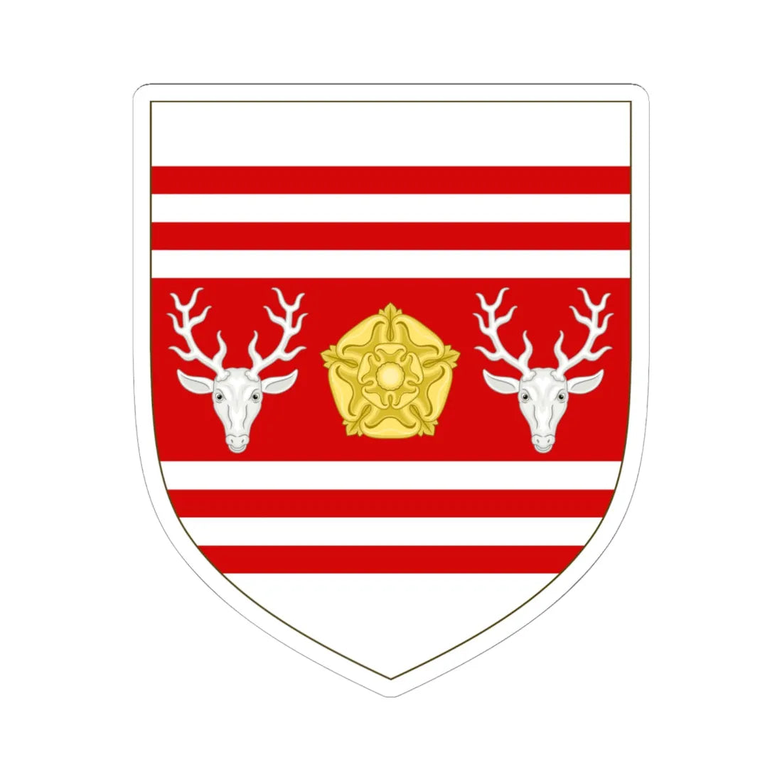 Arms of Eastbourne Borough Council (England) (Coat of Arms) STICKER Vinyl Kiss-Cut Decal 6 Inch White - The Sticker Space