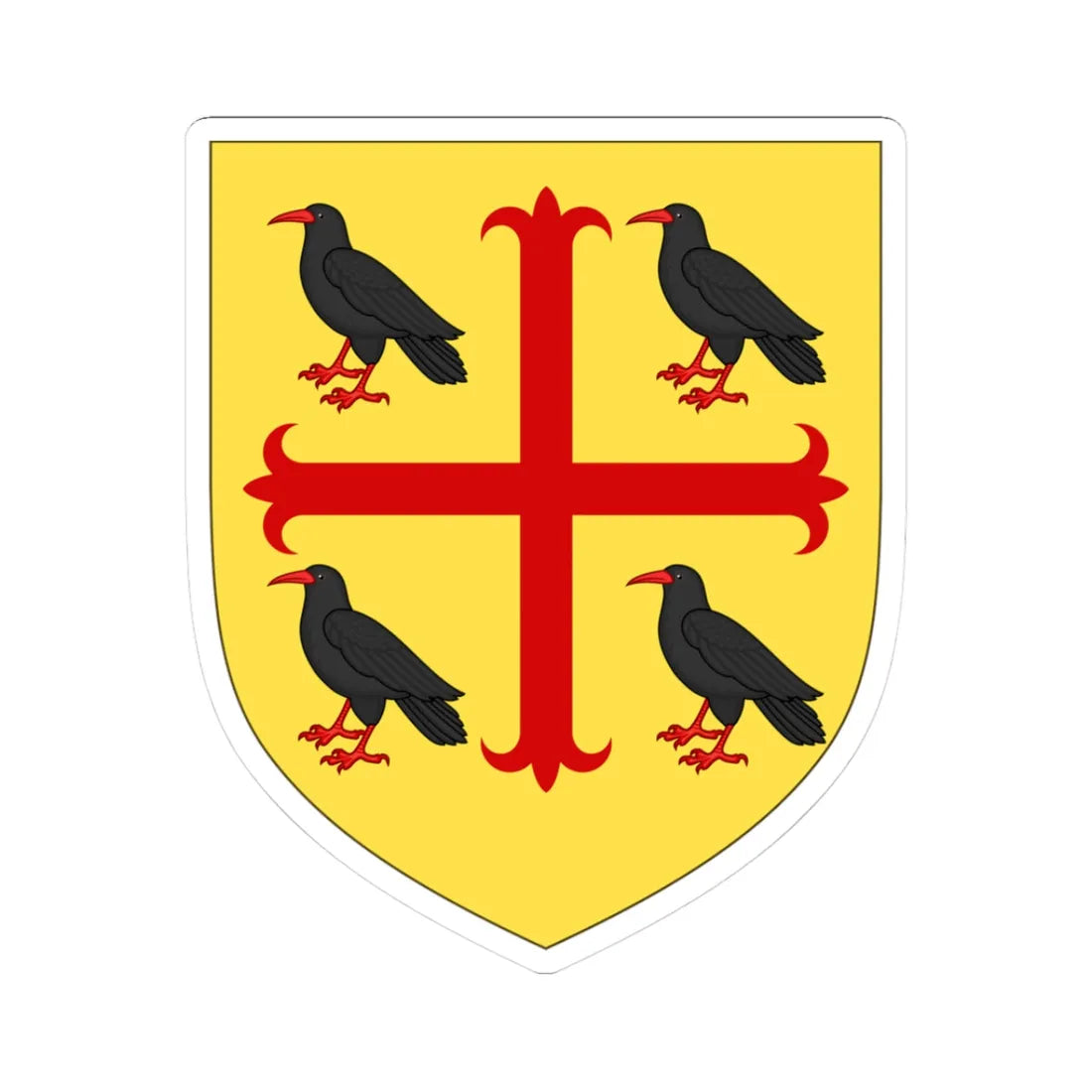 Arms of Edmund of Abingdon (England) (Coat of Arms) STICKER Vinyl Kiss-Cut Decal 3 Inch White - The Sticker Space