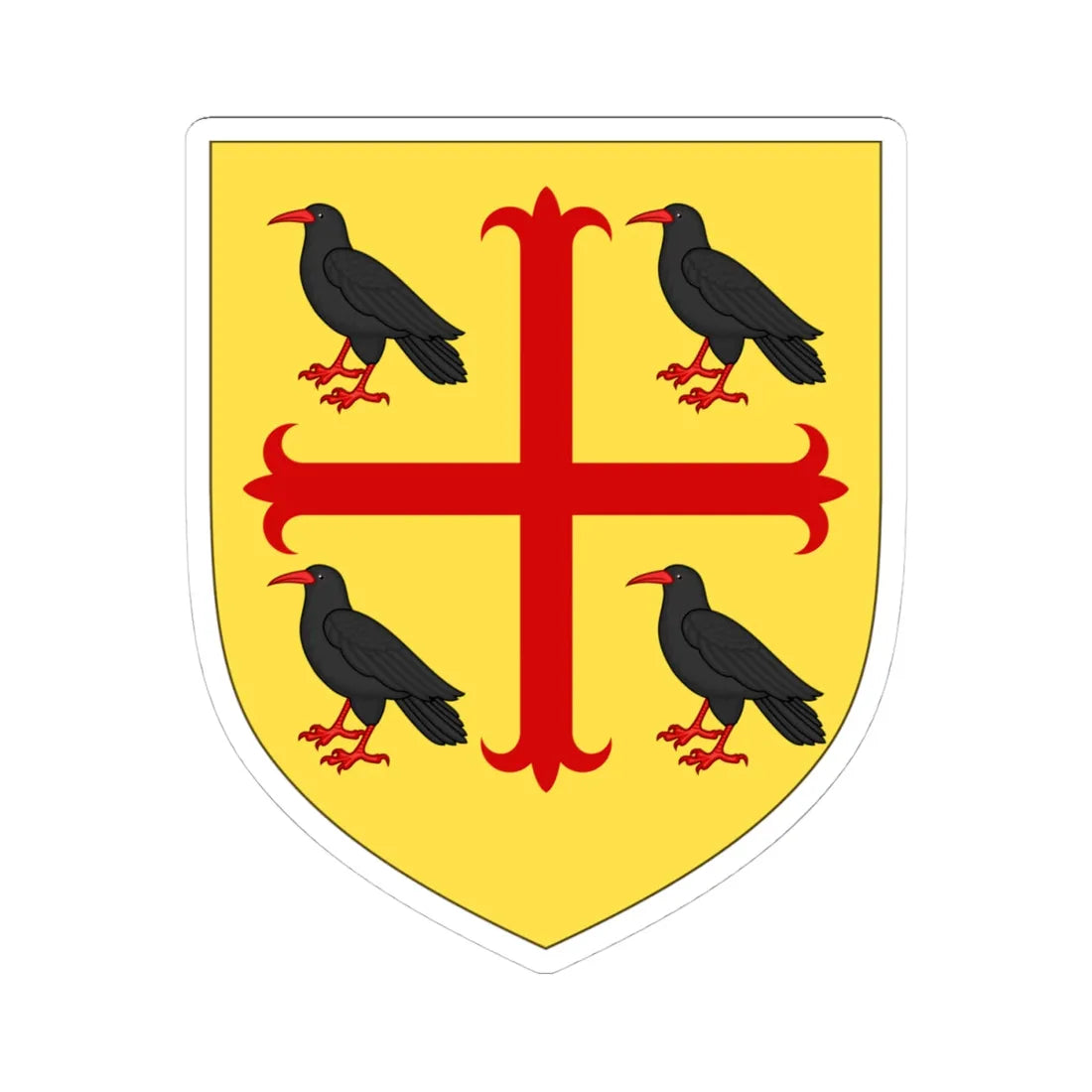 Arms of Edmund of Abingdon (England) (Coat of Arms) STICKER Vinyl Kiss-Cut Decal 4 Inch White - The Sticker Space