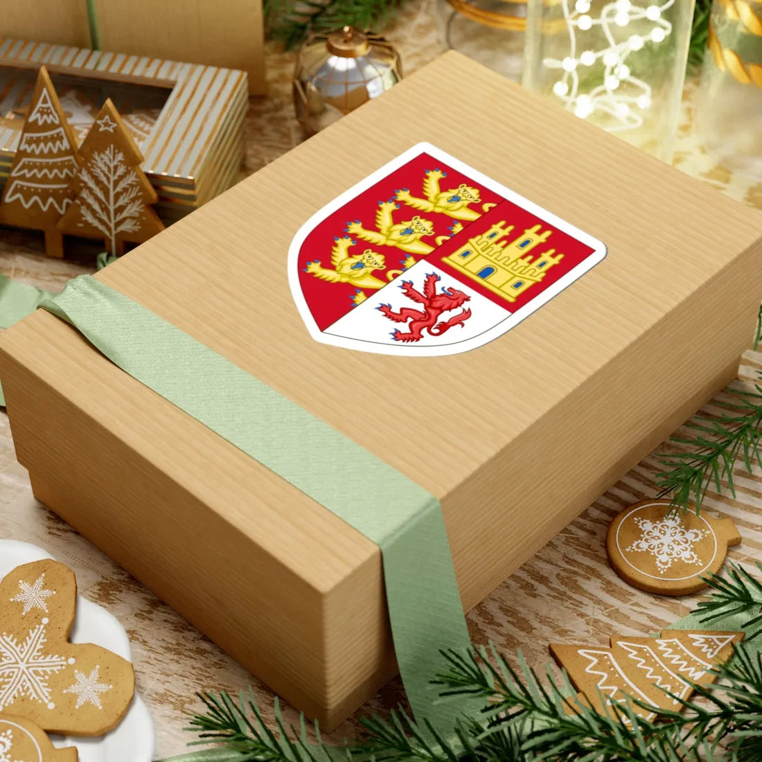 Arms of Eleanor of Castile Queen of England Attributed (England) (Coat of Arms) STICKER Vinyl Kiss-Cut Decal - The Sticker Space