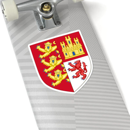 Arms of Eleanor of Castile Queen of England Attributed (England) (Coat of Arms) STICKER Vinyl Kiss-Cut Decal - The Sticker Space
