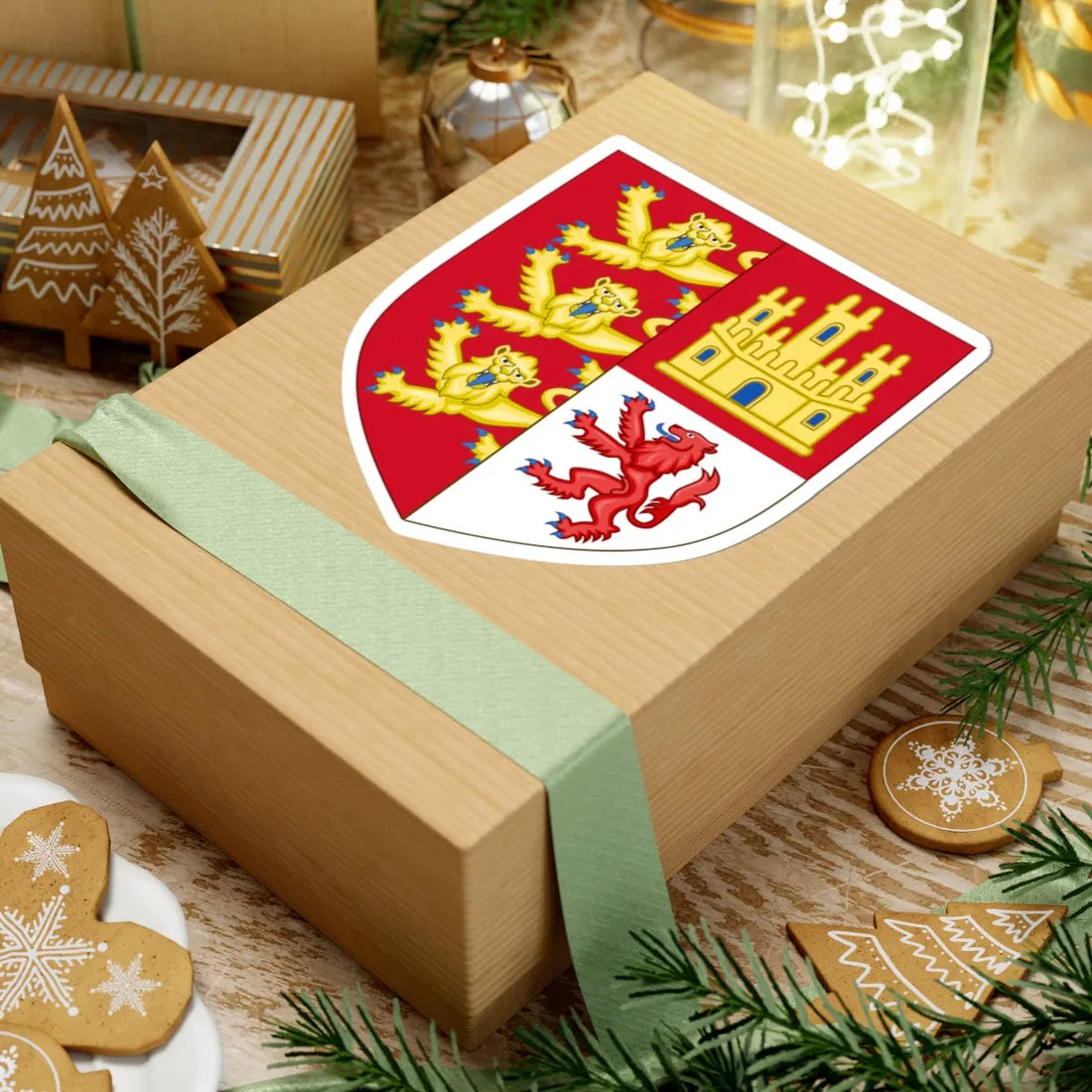 Arms of Eleanor of Castile Queen of England Attributed (England) (Coat of Arms) STICKER Vinyl Kiss-Cut Decal - The Sticker Space