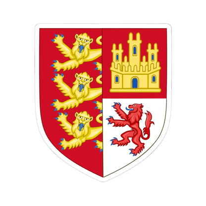 Arms of Eleanor of Castile Queen of England Attributed (England) (Coat of Arms) STICKER Vinyl Kiss-Cut Decal - The Sticker Space