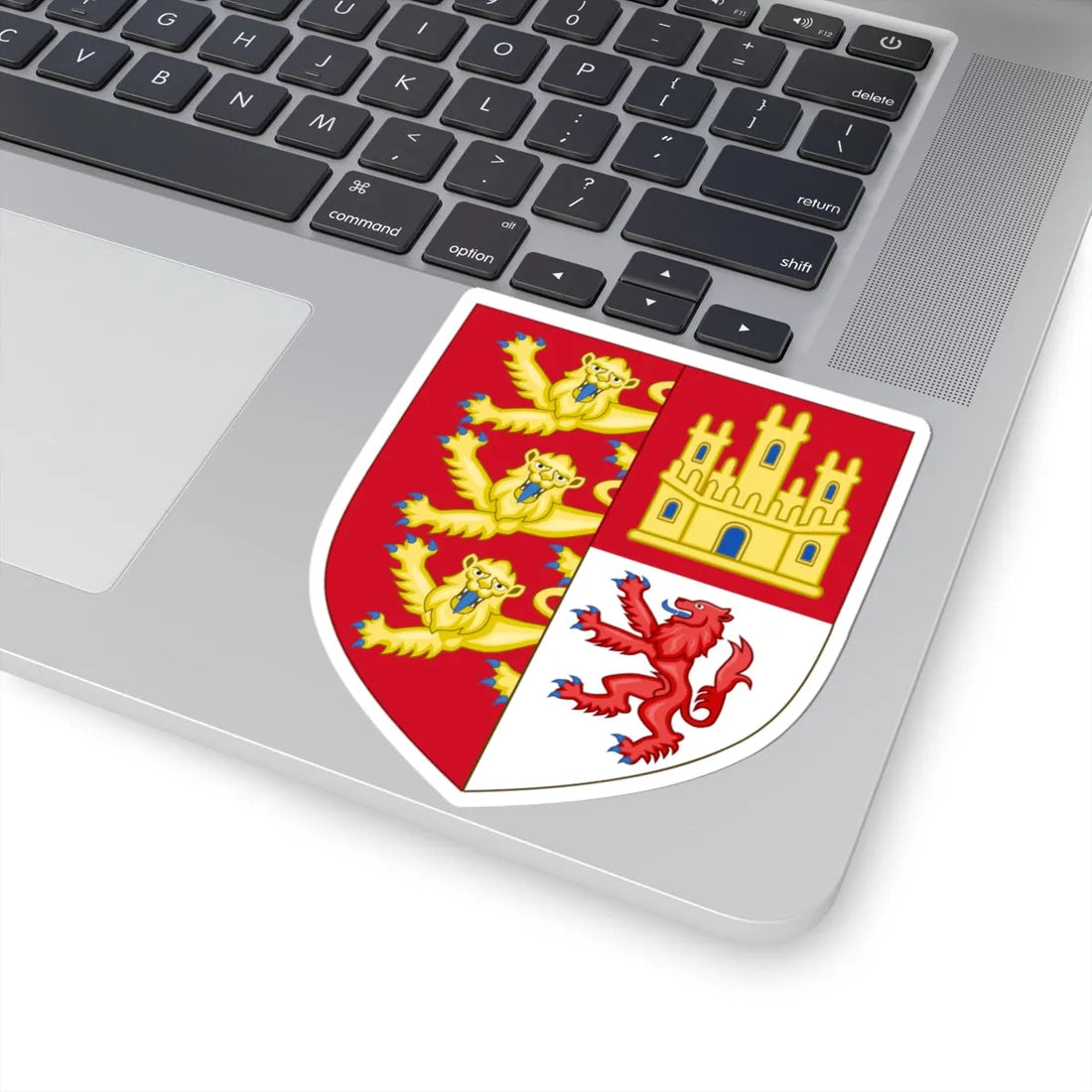 Arms of Eleanor of Castile Queen of England Attributed (England) (Coat of Arms) STICKER Vinyl Kiss-Cut Decal - The Sticker Space