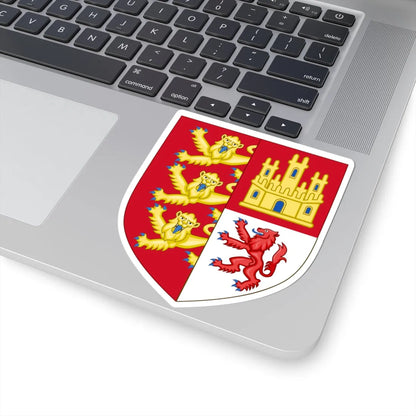 Arms of Eleanor of Castile Queen of England Attributed (England) (Coat of Arms) STICKER Vinyl Kiss-Cut Decal - The Sticker Space