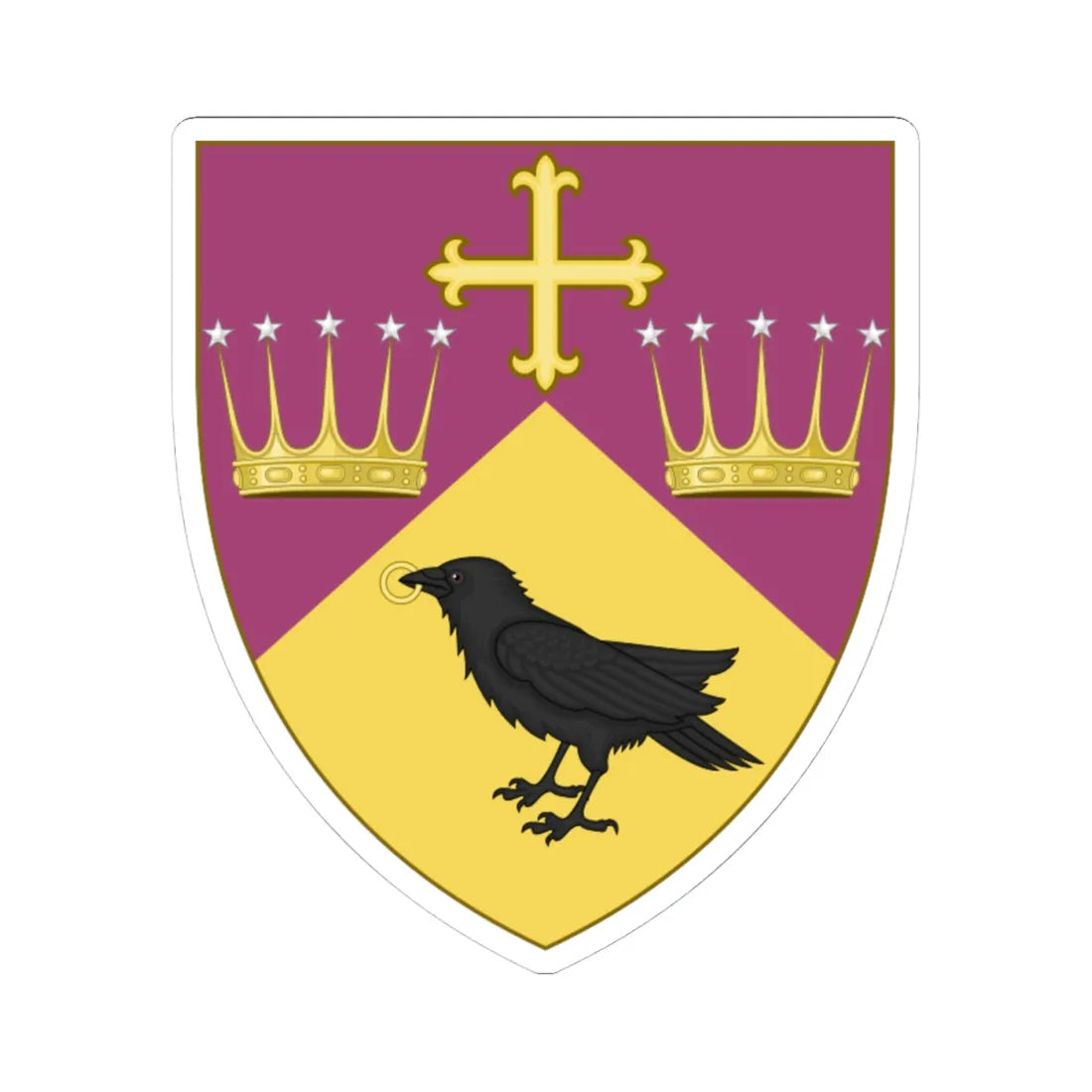 Arms of Ellesmere College Escutcheon Only (England) (Coat of Arms) STICKER Vinyl Kiss-Cut Decal 4 Inch White - The Sticker Space