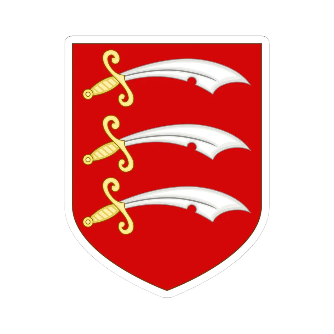 Arms of Essex County Council (England) (Coat of Arms) STICKER Vinyl Kiss-Cut Decal 3 Inch White - The Sticker Space