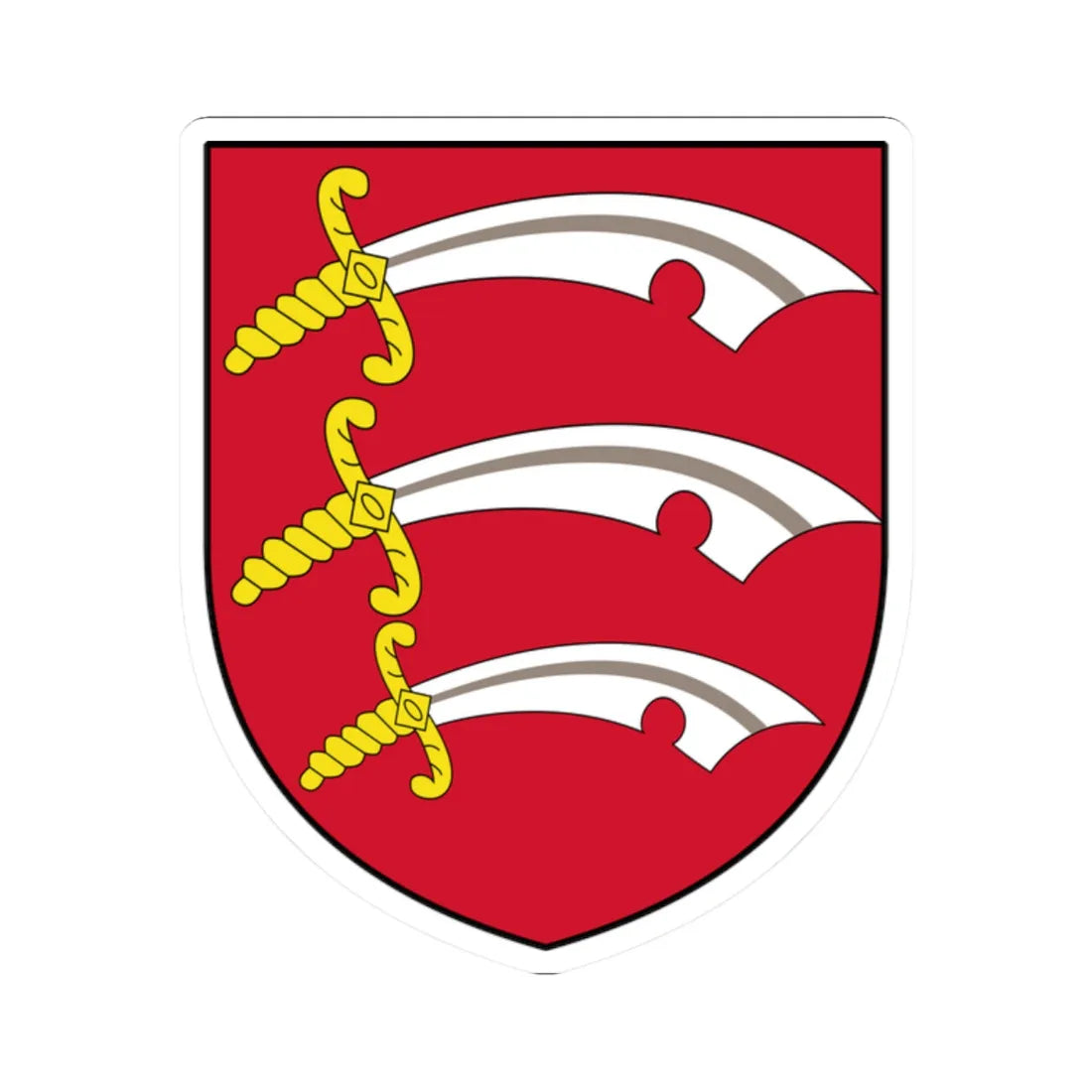 Arms of Essex (England) (Coat of Arms) STICKER Vinyl Kiss-Cut Decal 2 Inch White - The Sticker Space