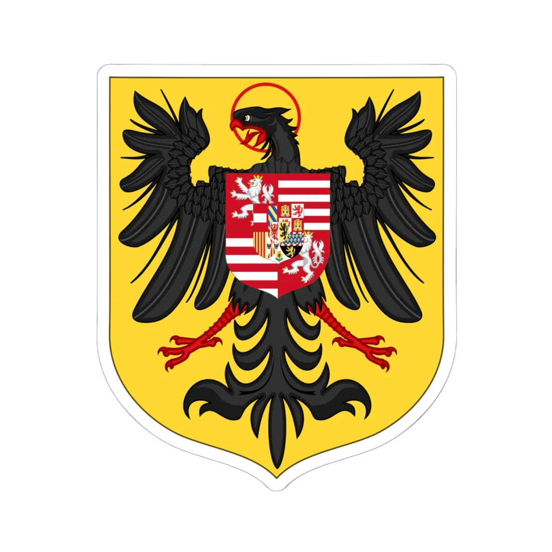 Arms of Ferdinand I and Maximilian II as Kings of the Romans (Austria) (Coat of Arms) STICKER Vinyl Kiss-Cut Decal 6 Inch White - The Sticker Space