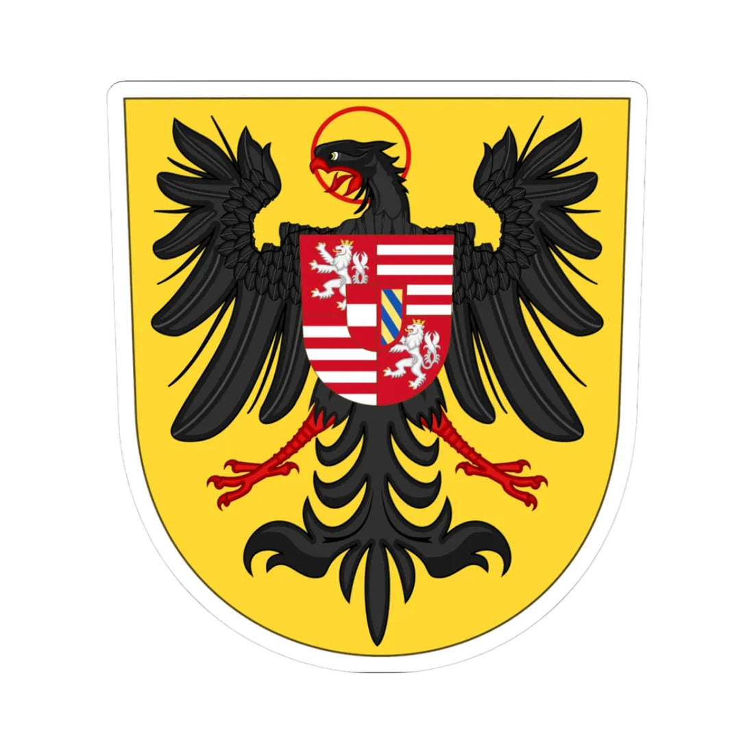 Arms of Ferdinand III and Ferdinand VI as Kings of the Romans (Austria) (Coat of Arms) STICKER Vinyl Kiss-Cut Decal 3 Inch White - The Sticker Space