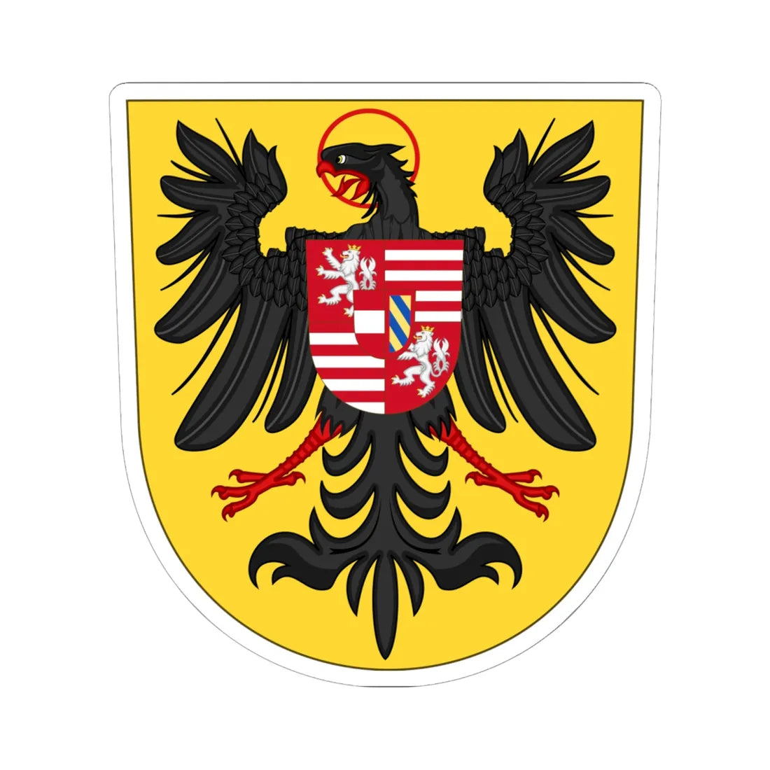 Arms of Ferdinand III and Ferdinand VI as Kings of the Romans (Austria) (Coat of Arms) STICKER Vinyl Kiss-Cut Decal 6 Inch White - The Sticker Space