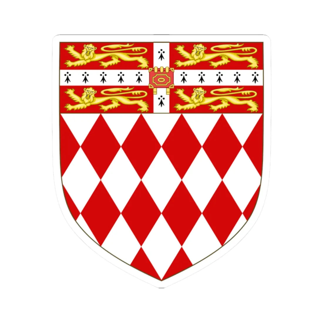 Arms of Fitzwilliam College Cambridge (England) (Coat of Arms) STICKER Vinyl Kiss-Cut Decal 2 Inch White - The Sticker Space