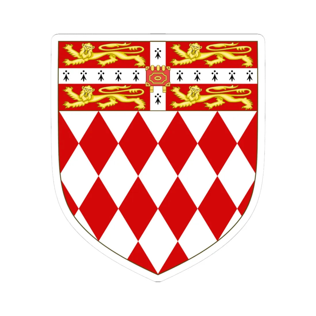 Arms of Fitzwilliam College Cambridge (England) (Coat of Arms) STICKER Vinyl Kiss-Cut Decal 3 Inch White - The Sticker Space