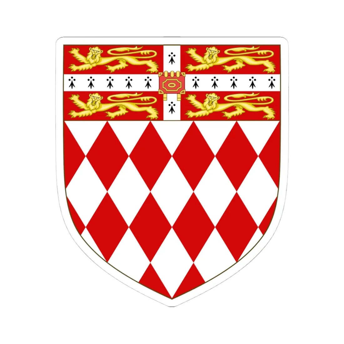 Arms of Fitzwilliam College Cambridge (England) (Coat of Arms) STICKER Vinyl Kiss-Cut Decal 4 Inch White - The Sticker Space