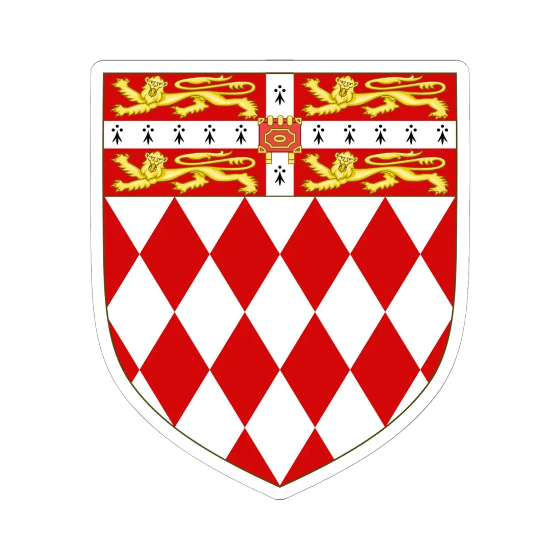 Arms of Fitzwilliam College Cambridge (England) (Coat of Arms) STICKER Vinyl Kiss-Cut Decal 6 Inch White - The Sticker Space