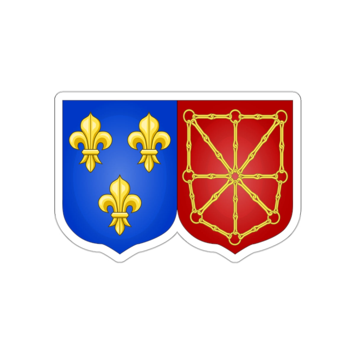 Arms of France and Navarre (1589-1790) STICKER Vinyl Die-Cut Decal-White-The Sticker Space