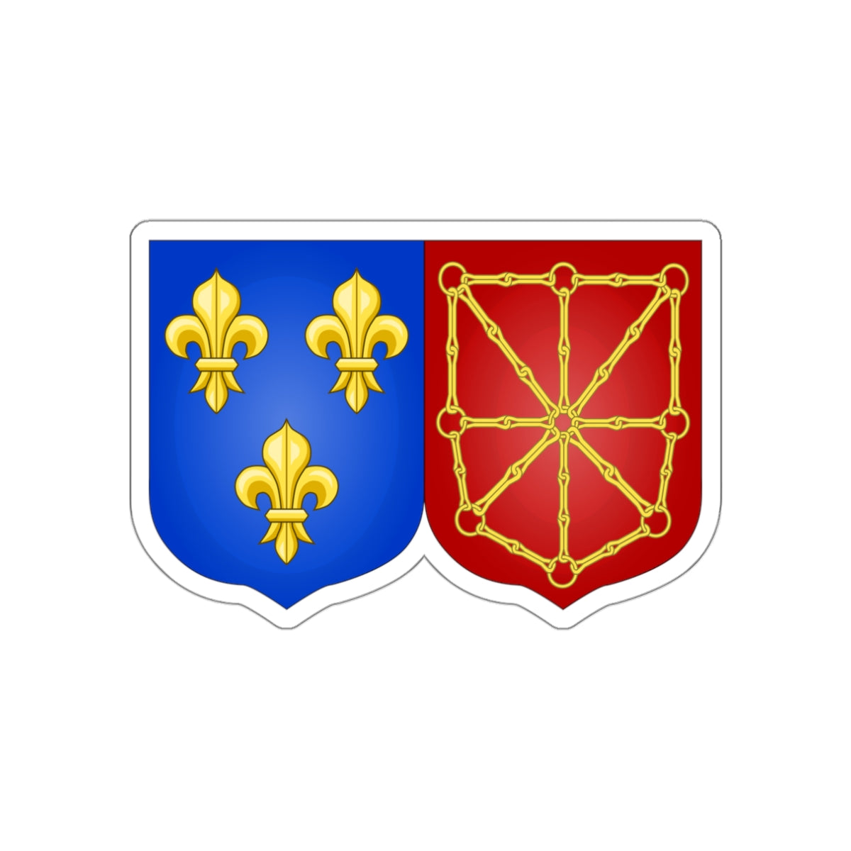 Arms of France and Navarre (1589-1790) STICKER Vinyl Die-Cut Decal-White-The Sticker Space