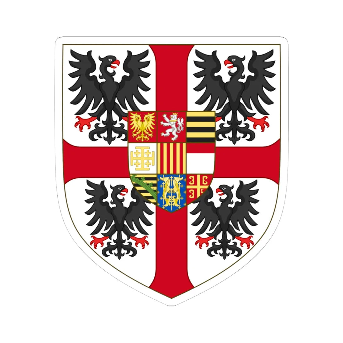 Arms of Francesco III Gonzaga Duke of Mantua (Italy) (Coat of Arms) STICKER Vinyl Kiss-Cut Decal 4 Inch White - The Sticker Space
