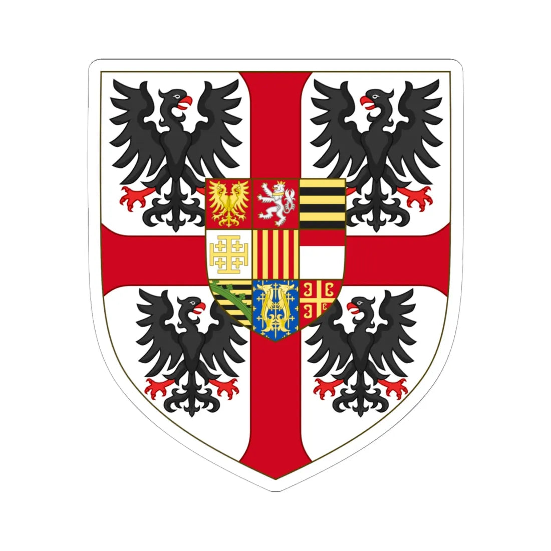 Arms of Francesco III Gonzaga Duke of Mantua (Italy) (Coat of Arms) STICKER Vinyl Kiss-Cut Decal 6 Inch White - The Sticker Space
