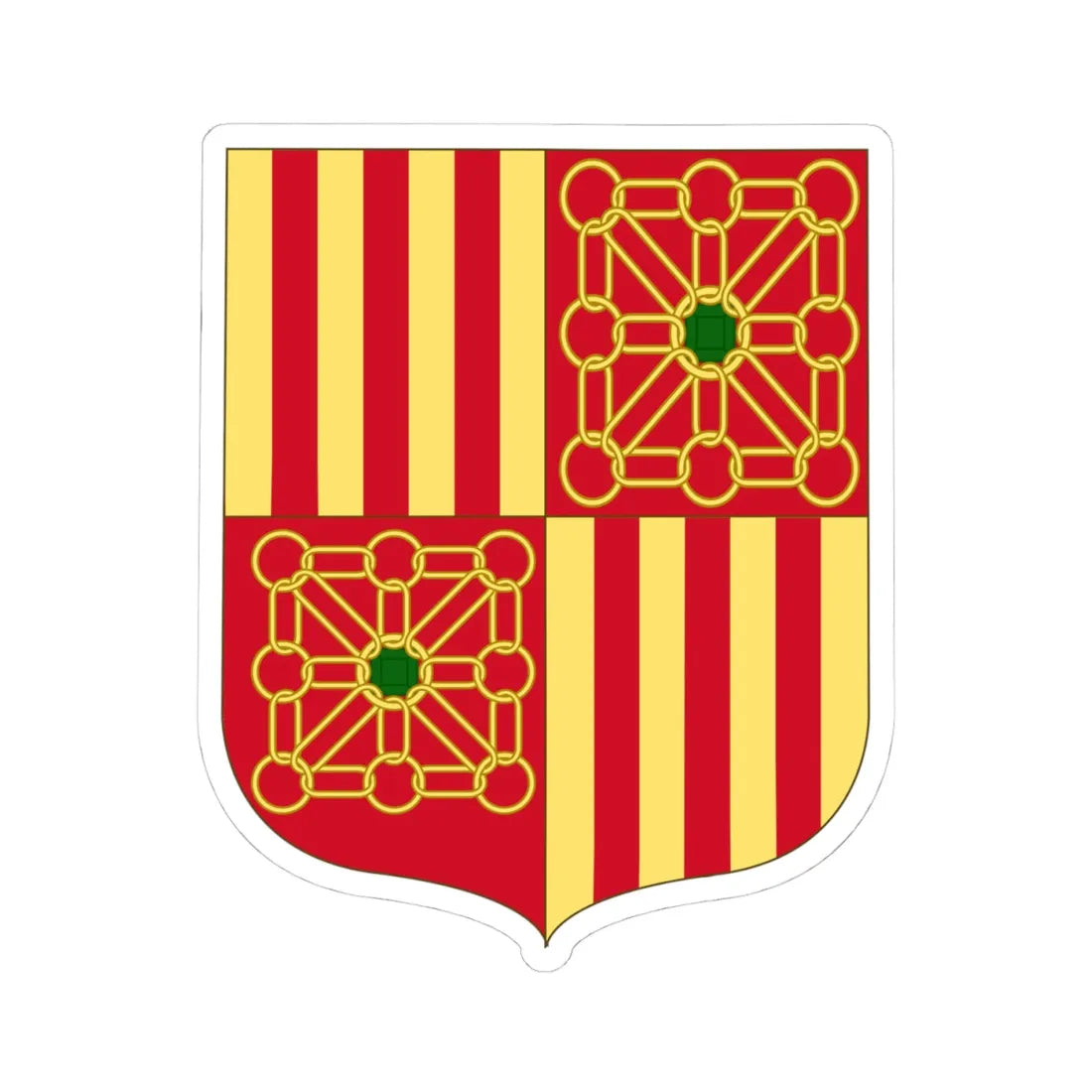 Arms of Gan Pyrénées-Atlantiques (Spain) (Coat of Arms) STICKER Vinyl Kiss-Cut Decal 4 Inch White - The Sticker Space