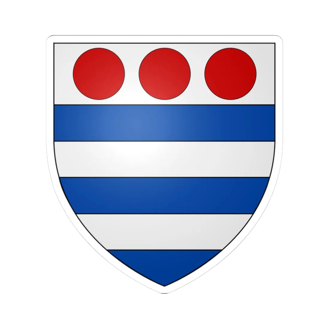 Arms of Grey of Ruthin Denbighshire (England) (Coat of Arms) STICKER Vinyl Kiss-Cut Decal 3 Inch White - The Sticker Space