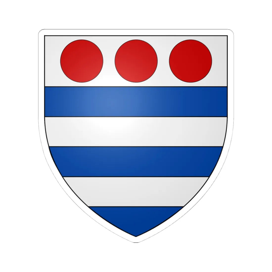 Arms of Grey of Ruthin Denbighshire (England) (Coat of Arms) STICKER Vinyl Kiss-Cut Decal 4 Inch White - The Sticker Space