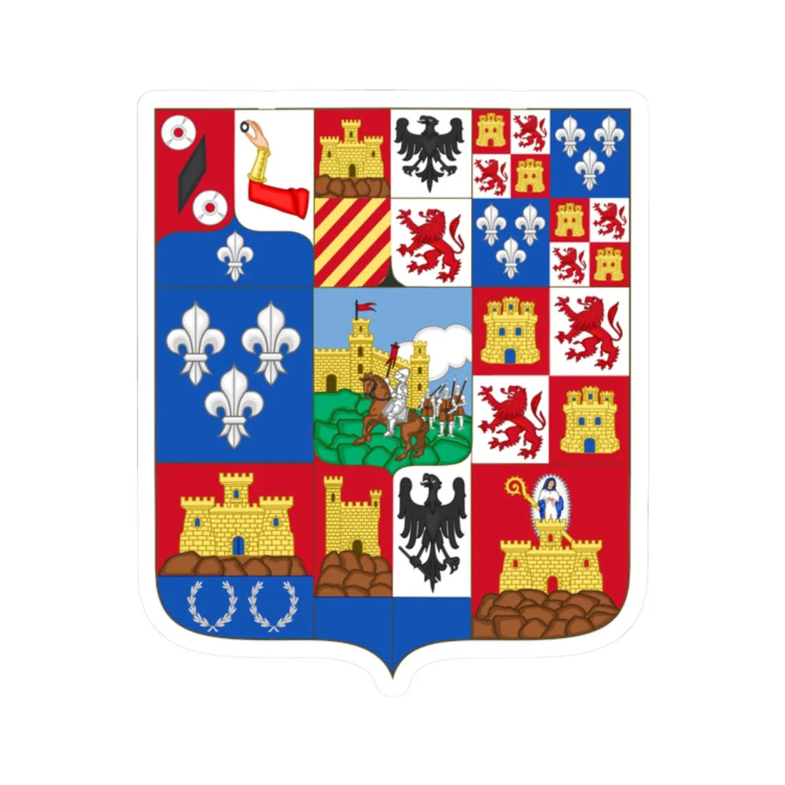 Arms of Guadalajara Province 1931- 1939 (Spain) (Coat of Arms) STICKER Vinyl Kiss-Cut Decal 2 Inch White - The Sticker Space