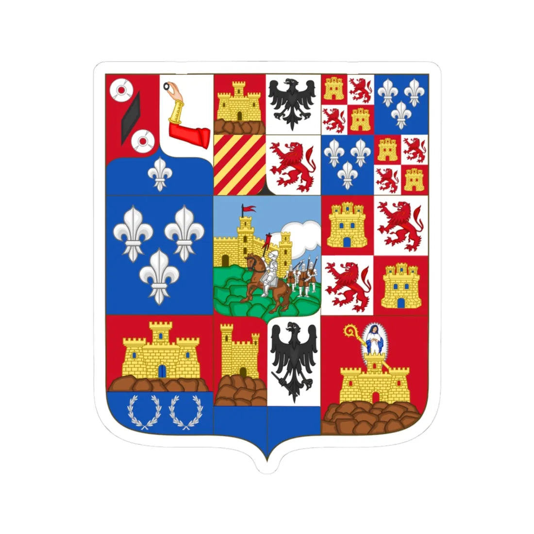 Arms of Guadalajara Province 1931- 1939 (Spain) (Coat of Arms) STICKER Vinyl Kiss-Cut Decal 3 Inch White - The Sticker Space