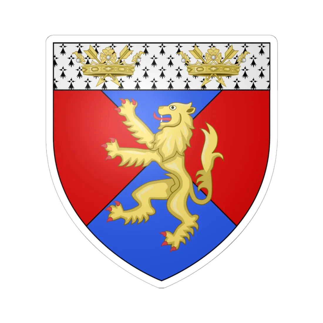 Arms of Guinness Baron Moyne (Ireland) (Coat of Arms) STICKER Vinyl Kiss-Cut Decal 6 Inch White - The Sticker Space