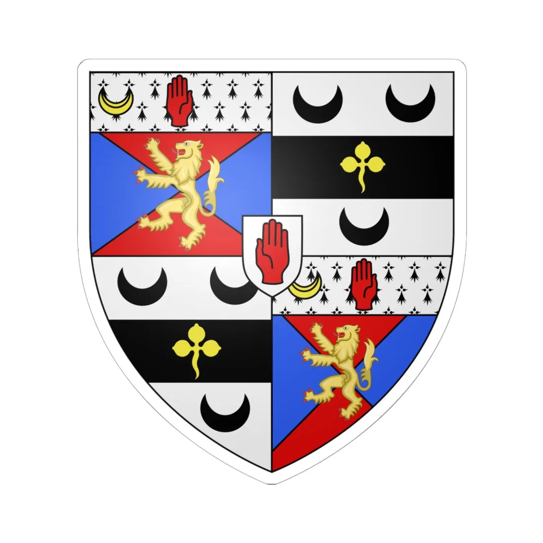 Arms of Guinness Baronet of Ashford (Ireland) (Coat of Arms) STICKER Vinyl Kiss-Cut Decal 6 Inch White - The Sticker Space