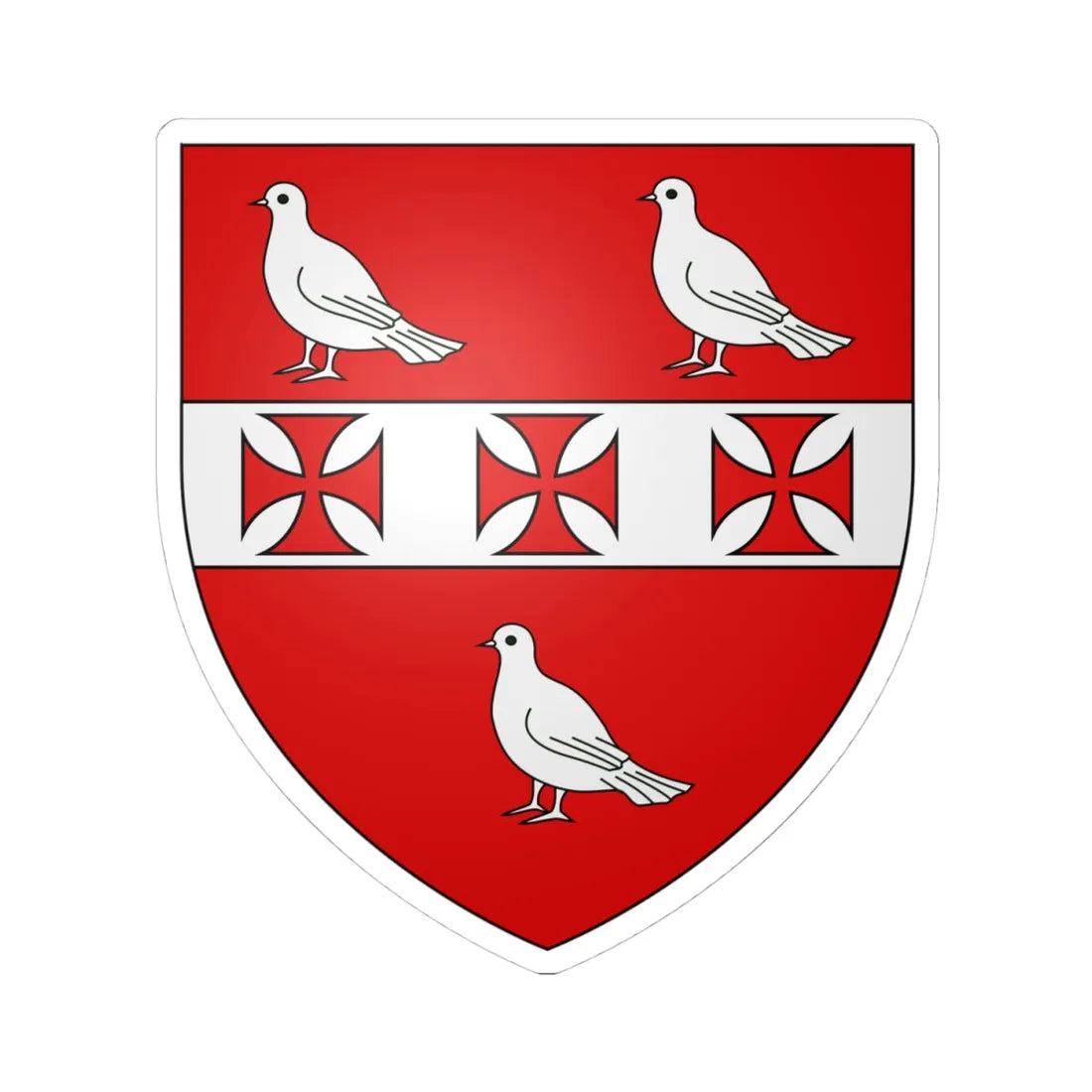 Arms of Gunning (Ireland) (Coat of Arms) STICKER Vinyl Kiss-Cut Decal 4 Inch White - The Sticker Space