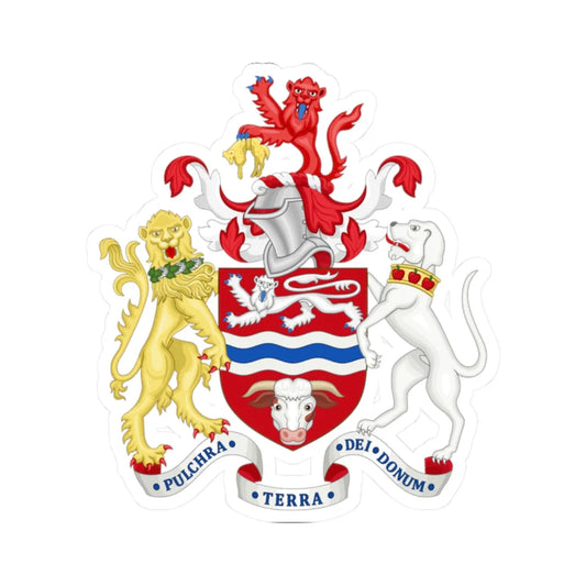 Arms of Herefordshire County Council (England) (Coat of Arms) STICKER Vinyl Kiss-Cut Decal 2 Inch White - The Sticker Space