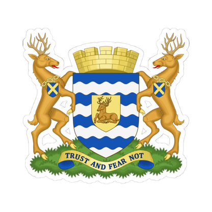 Arms of Hertfordshire County Council (England) (Coat of Arms) STICKER Vinyl Kiss-Cut Decal 4 Inch White - The Sticker Space