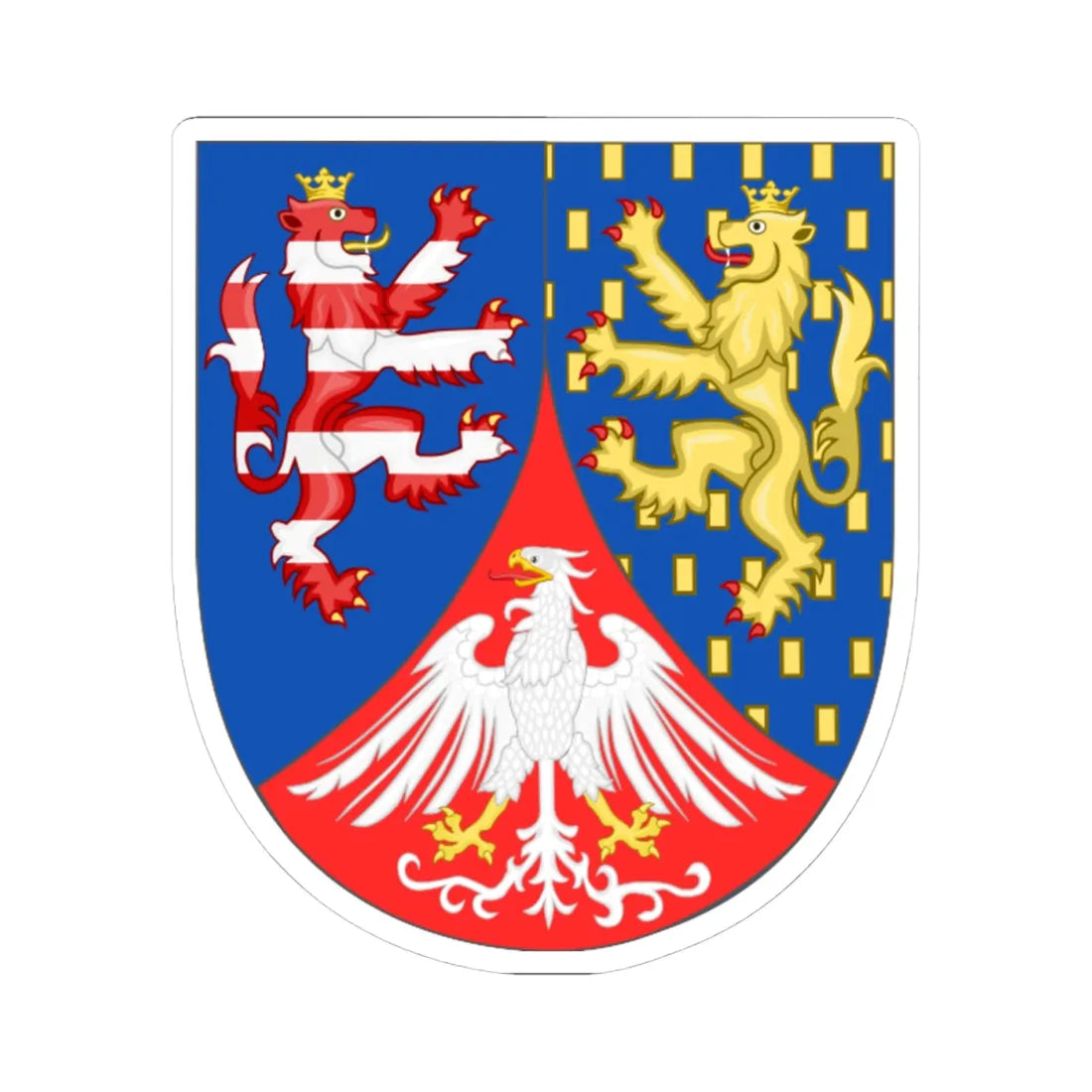 Arms of Hesse-Nassau (Germany) (Coat of Arms) STICKER Vinyl Kiss-Cut Decal 4 Inch White - The Sticker Space