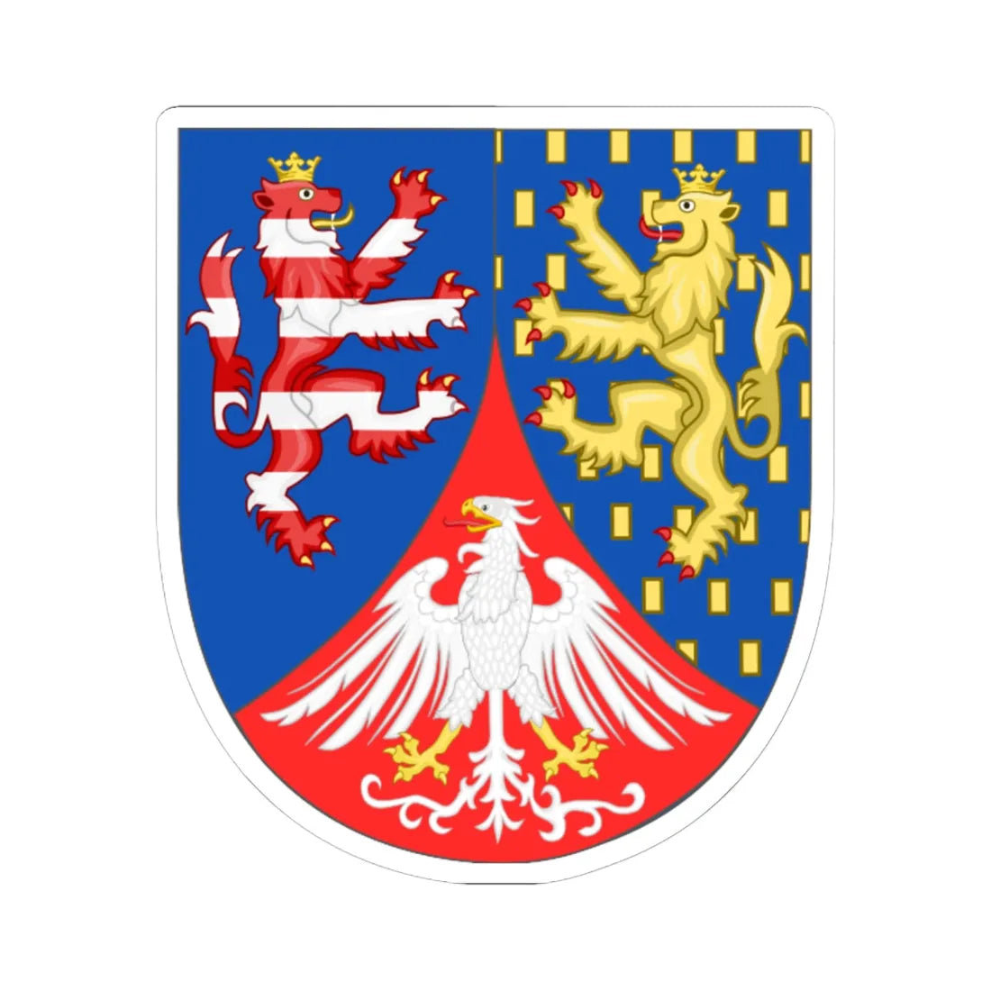 Arms of Hesse-Nassau (Germany) (Coat of Arms) STICKER Vinyl Kiss-Cut Decal 6 Inch White - The Sticker Space