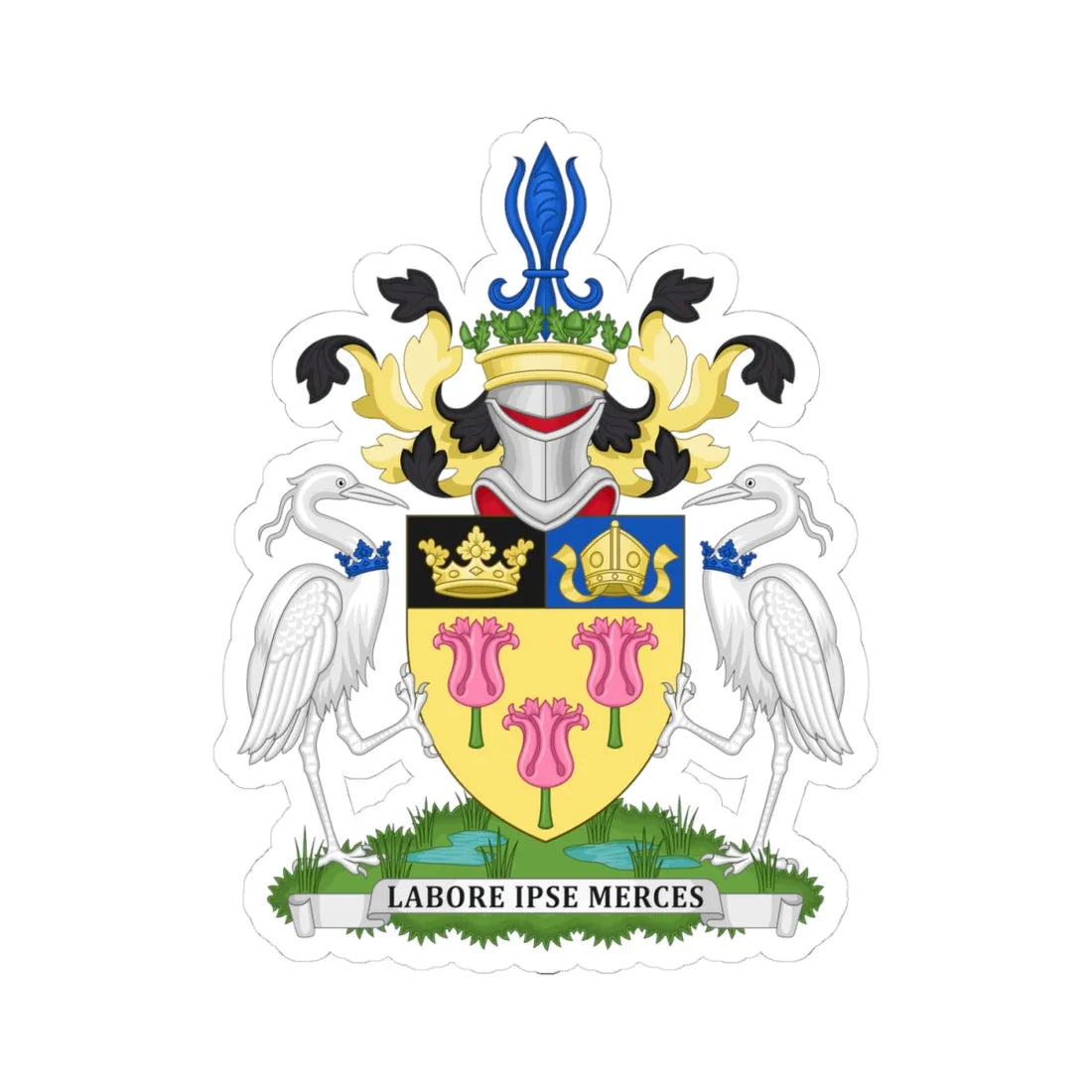 Arms of Holland County Council (England) (Coat of Arms) STICKER Vinyl Kiss-Cut Decal 4 Inch White - The Sticker Space
