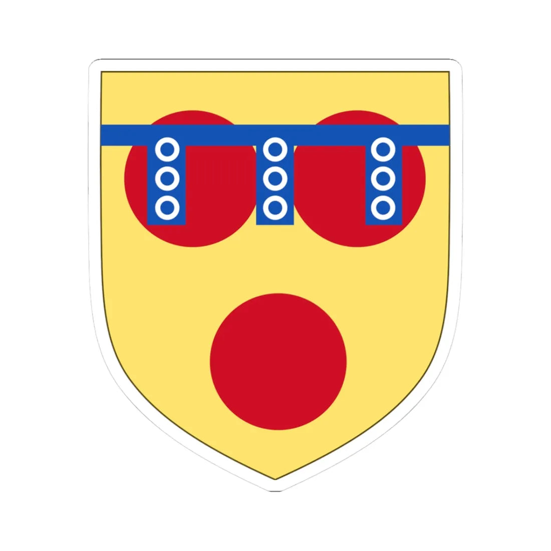 Arms of Hugh de Courtenay (England) (Coat of Arms) STICKER Vinyl Kiss-Cut Decal 3 Inch White - The Sticker Space