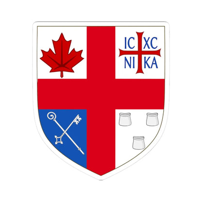 Arms of Independent Anglican Church Canada Synod (United Kingdom) (Coat of Arms) STICKER Vinyl Kiss-Cut Decal 3 Inch White - The Sticker Space