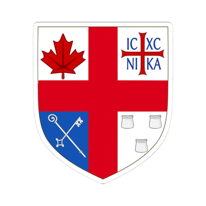 Arms of Independent Anglican Church Canada Synod (United Kingdom) (Coat of Arms) STICKER Vinyl Kiss-Cut Decal 4 Inch White - The Sticker Space