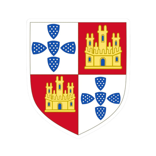 Arms of Infante Afonso of Portugal Lord of Portalegre (Portugal) (Coat of Arms) STICKER Vinyl Kiss-Cut Decal 2 Inch White - The Sticker Space