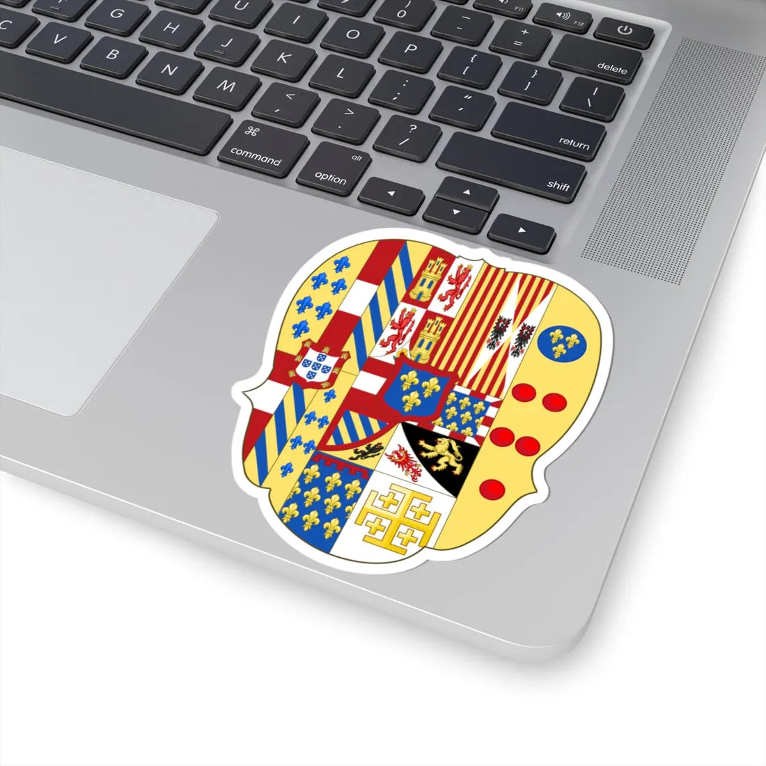 Arms of Infante Charles of Spain as King of Naples and Sicily (Spain) (Coat of Arms) STICKER Vinyl Kiss-Cut Decal - The Sticker Space