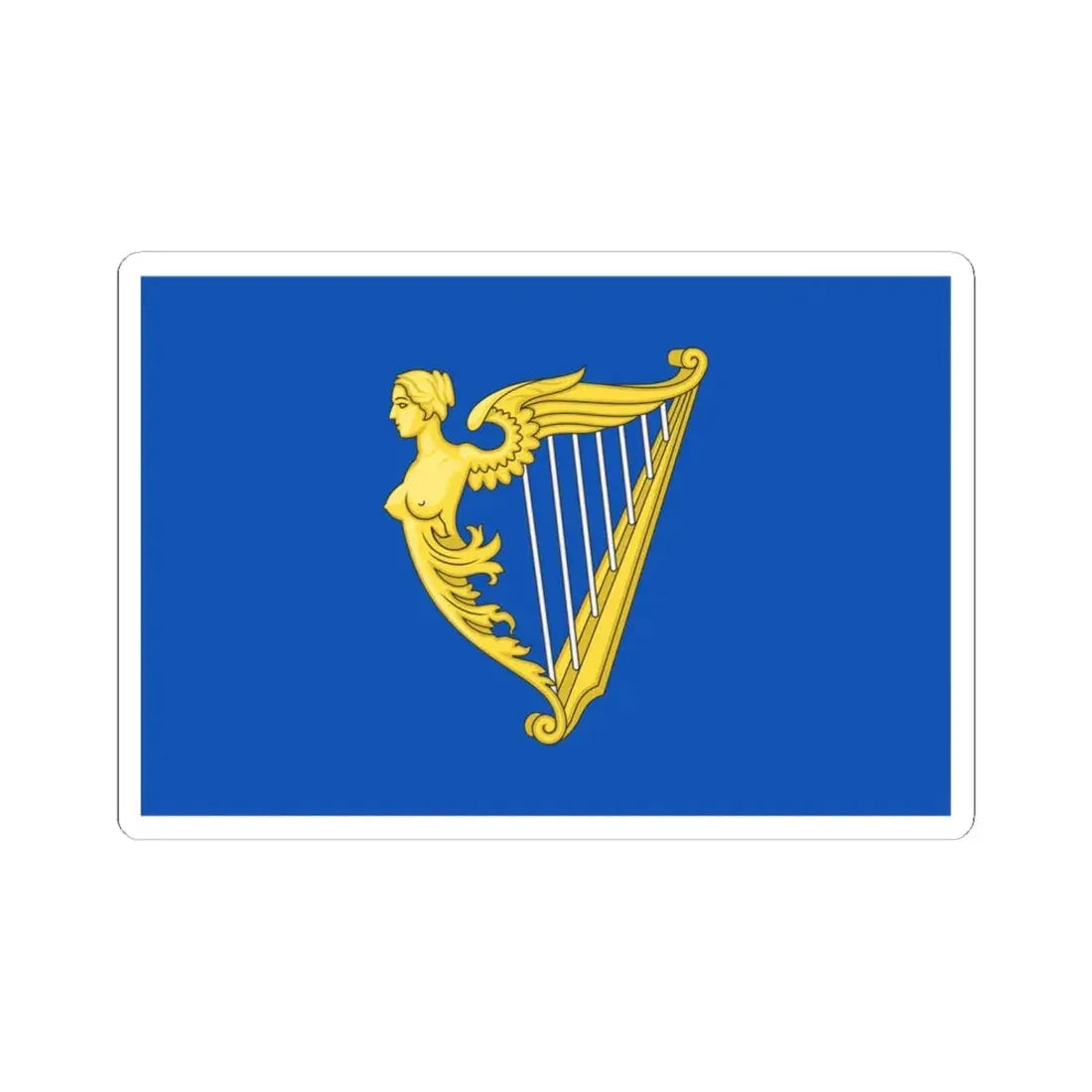 Arms of Ireland banner Historical (Ireland) STICKER Vinyl Kiss-Cut Decal 6 Inch White - The Sticker Space