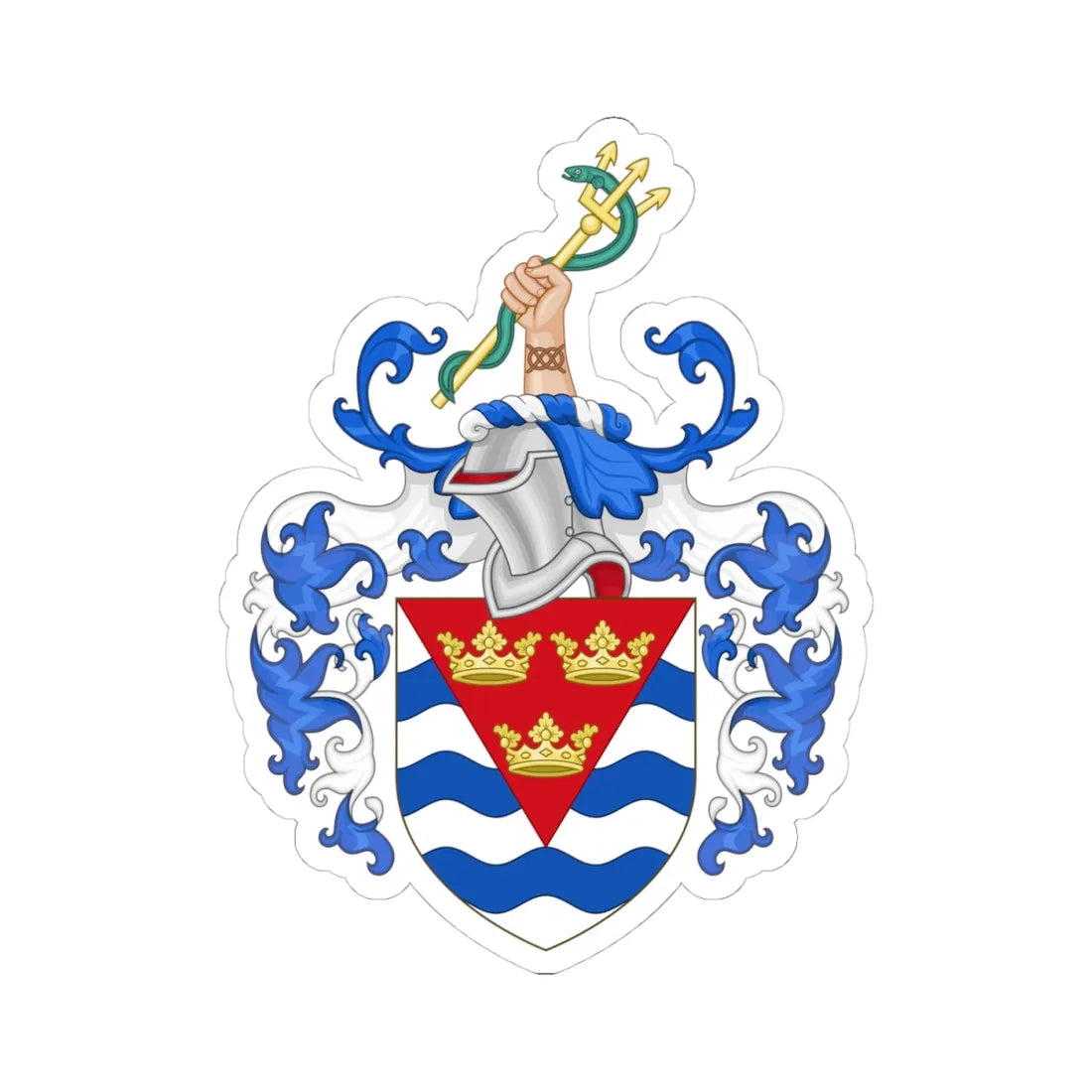 Arms of Isle of Ely County Council (England) (Coat of Arms) STICKER Vinyl Kiss-Cut Decal 4 Inch White - The Sticker Space