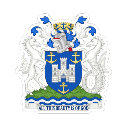 Arms of Isle of Wight Council (England) (Coat of Arms) STICKER Vinyl Kiss-Cut Decal 6 Inch White - The Sticker Space